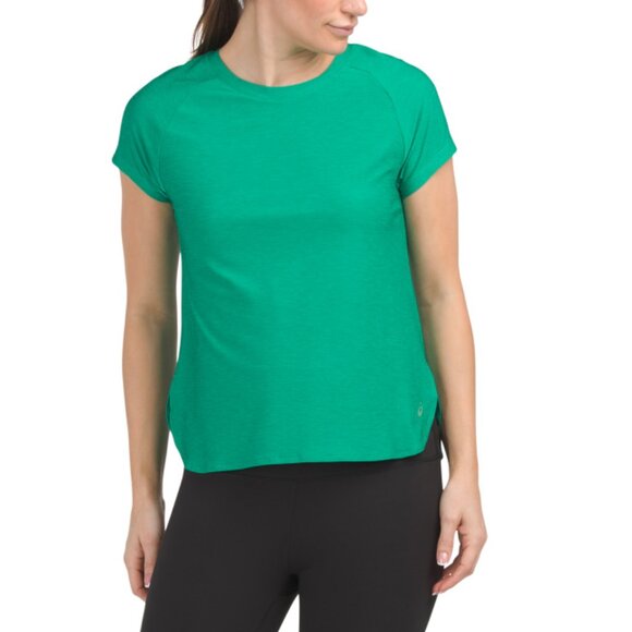 ASICS Emerald Short Sleeve Tee With Mesh Back Panel - Picture 1 of 2